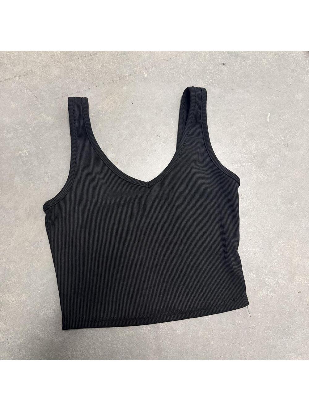 Women's Plain Black Y2K Going Out Top Size Extra Small